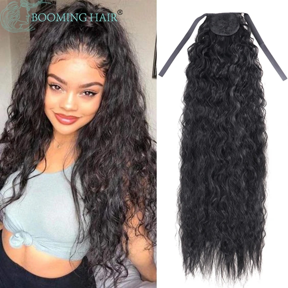 Long Corn Wavy Ponytail Synthetic Hair 32Inch Ponytail Clip in Hair Extensions - £14.51 GBP+