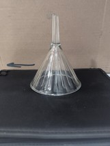 Mooney Glass Funnel Laboratory Ribbed 8 oz, Air Vent, Vintage, Used - $24.75