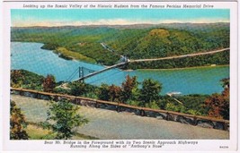 Postcard Historic Hudson Bear Mountain Bridge Highways Along Anthony&#39;s Nose NY - £3.15 GBP