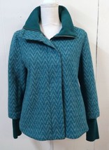 prAna WM Small Deep Teal Chevron Wool Lily Jacket Coat Size - £36.97 GBP