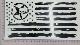Distressed Flag American Punisher Vinyl Truck Logo Vinyl Decal Large sti... - $21.84