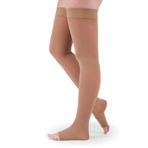 Medi Assure Thigh High, Open Toe, w/Silicone Top-Band, (Size: S) 20-30mmHg Beige - £32.64 GBP