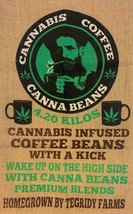 Canna B EAN S Tegrity Marijuana Coffee Burlap Bag Pot Leaf Farms Wall #46 Weed - £14.26 GBP