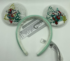 2022 Disney Parks Holiday Christmas Snow Globe Minnie Mickey Mouse Ear Headband - £20.97 GBP