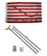 AES 2x3 2&#39;x3&#39; Navy Jack Gadsden Flag Aluminum Pole Kit - £23.60 GBP