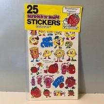 Vintage Spindex 1980s Popcorn &amp; Strawberry Scratch &#39;N Sniff Stickers - £39.39 GBP
