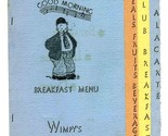 Wimpy&#39;s Menu 18th &amp; Columbus Waco Texas 1950&#39;s - $74.39