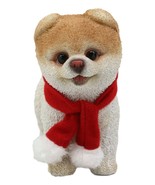 Red Scarf Boo The World&#39;s Cutest Pomeranian Dog Statue Pet Pal Dogs Coll... - $28.99