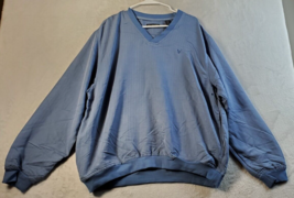 Lyle &amp; Scott Sweatshirt Mens Large Blue Rayon Long Raglan Sleeve Pockets V Neck - £12.34 GBP