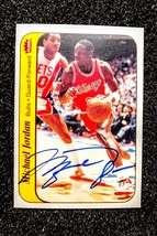 1986 Michael Jordan Fleer Autograph Rookie Card. Reprint Mint Condition  - £1.88 GBP