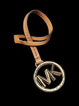Michael Kors Gold MK LOGO Charm Carmel Brown Leather Handbag FOB Hang Ta... - $25.73