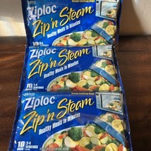 Ziploc Zip N Steam Microwave Bags, 3 Packs Of 10, 30 Total Bags, Zip And... - $54.44