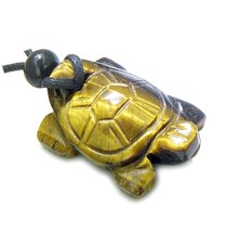 Amulet Lucky Charm Turtle Tiger Eye Healing and - $80.72