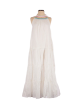 NWT J.Crew Tiered Halter Maxi in White Rainbow Embroidery Cotton Dress S - $62.00