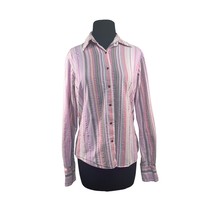 Cruel Girl Snap Front Western Shirt Size Large Purple Stripe Cowgirl - £11.04 GBP