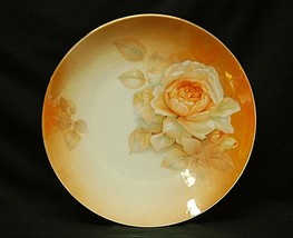 Reinhold Schlegelmilch RS Germany Handpainted Orange 12-1/4&quot; Plate w Rose Design - £46.51 GBP