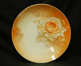 Reinhold Schlegelmilch RS Germany Handpainted Orange 12-1/4&quot; Plate w Rose Design - £45.81 GBP