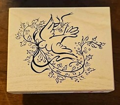 Dove with Holly and Ribbons PSX G-2746 Christmas Rubber Stamp for Crafting - €3,38 EUR