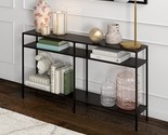 55&quot; Wide Rectangular Console Table With Metal Shelves In Blackened Bronz... - $294.99