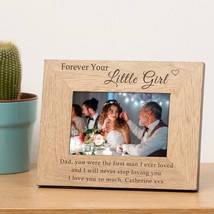 Personalised Forever Your Little Girl Wooden Photo Frame Gift Wedding Da... - £11.73 GBP