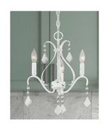 Livex Lighting Caterina 3-Light Antique White Transitional Crystal Chand... - $128.69