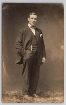 Pretty Face Handsome Man Fur Rug RPPC to Mabel Kent Preston MN Postcard C30 - $14.95