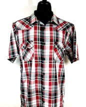 Helix Mens XXL Athletic Slim Fit Short Sleeve Dress Casual Shirt Maroon Black - £11.62 GBP