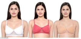 Bra Pack Of 3 Bra Sets New Women&#39;s Bra Padded Non Wired Full Cup Bra Gir... - $23.72