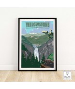 Yellowstone Print | National Park Poster | Yellowstone Vintage Wall Art ... - £11.51 GBP+