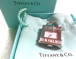 NEW! Tiffany &amp; Co Atlas Lock Swiss Watch Charm Link Bracelet Sterling Si... - £572.04 GBP