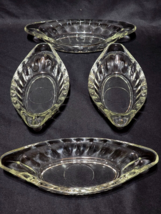 Vintage 9&quot; x 4&quot; Banana Split Boat Dessert Sundae Dish INDIANA GLASS - Set Of 4 - £13.75 GBP