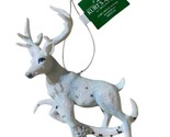 Kurt Adler Winter STAG Snowflake resin Christmas Ornament White Blue 4.5 in - $10.78