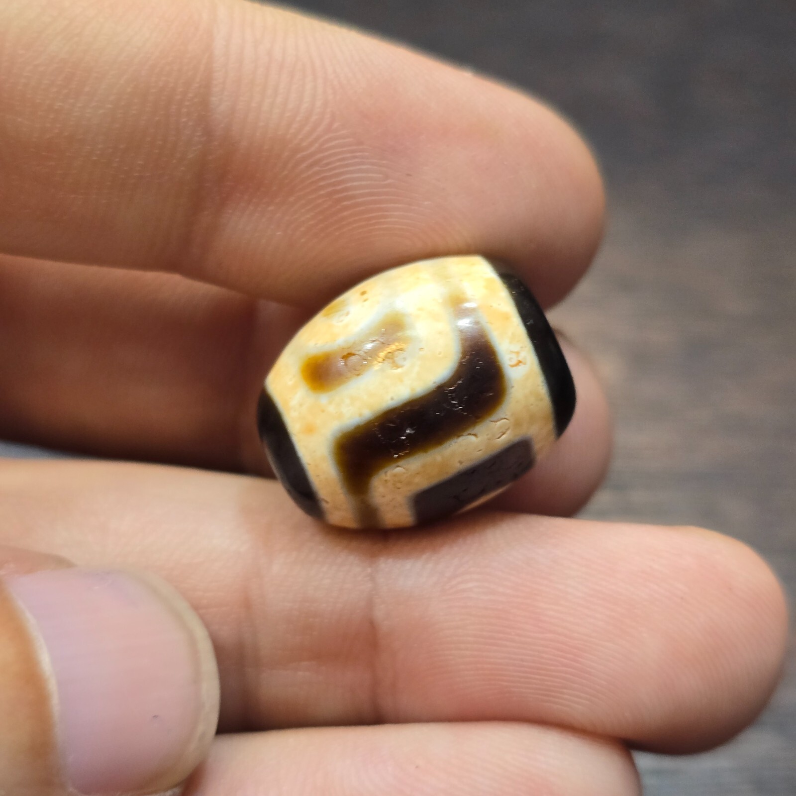 Antik Stil Alt Tibetisch 2 Augen Achat Stein Dzi Perlen Amulett Item image 7