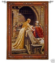 53x76 GODSPEED Knight Medieval Tapestry Wall Hanging - $287.10