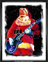 Santa Claus Guitar Poster Print Wall Art 18x24 - £21.23 GBP