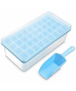 Ice Cube Tray With Lid &amp; Bin | Bpa Free Silicone Ice Cube Tray With Lid,... - £21.94 GBP