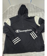 Champion Spell Out Half Zip Black Pullover Windbreaker Jacket XXL Vintag... - $58.98 CAD