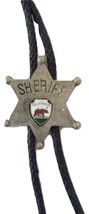 California Silver Tone Sheriff Badge Bolo Tie - £11.99 GBP