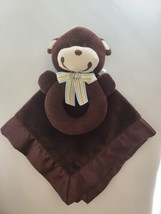 Carters Monkey Baby Lovey Rattle Brown Soft Plush Security Blanket 2012 PreOwned - £11.79 GBP