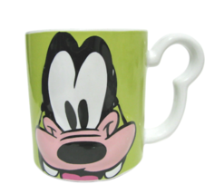 Green Elevated Goofy Face Mug 3D Mickey Mouse Handle Disney Monogram Cof... - $9.89