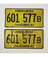 1983 Illinois Vehicle License Plate Matching Set 601 577 B - $36.63