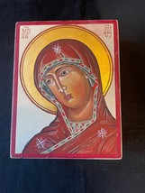 Antique Grèce Peint à la Main Icon Mother Mary - £70.32 GBP