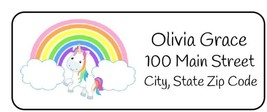 30 Personalized Unicorn return address labels,stickers,rainbow,tags - £9.43 GBP