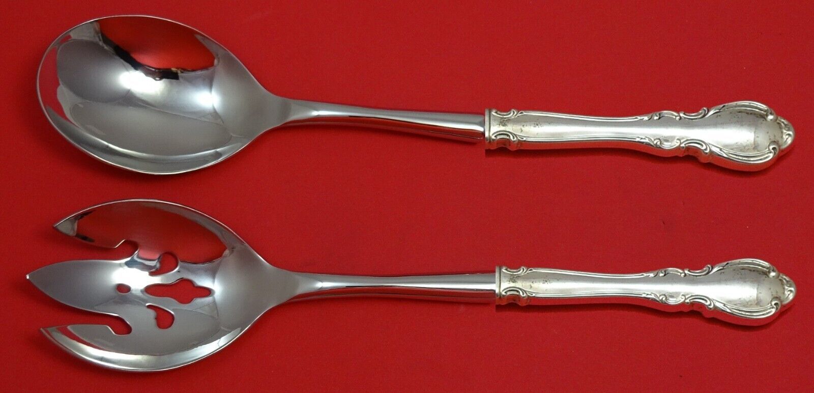 Primary image for Legato by Towle Sterling Silver Salad Serving Set Pierced Custom Made 10 1/2"
