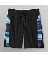 Mens Swim Board Shorts Joe Boxer Black Blue Side Plaid-sz 30 - £10.12 GBP