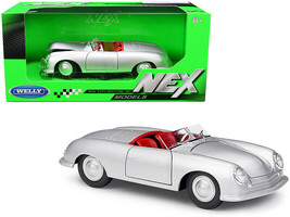 Porsche 356/1 Roadster Silver w Red Interior NEX Models 1/24 Diecast Car Welly - $34.43