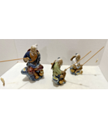 3PC LOT Shiwan Artistic Ceramic Factory Sitting Chinese Fisherman, Pole ... - $1,661.55 MXN