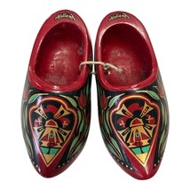 Vintage Dutch Wooden Clogs – Hand Painted Holland Souvenir Mini Shoes, R... - $354.15 MXN