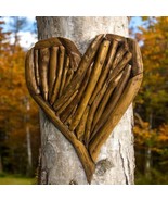 Large Heavy 25” Driftwood Heart Art Decor Wall Hanging Coastal Olive and... - $2,450.19 MXN