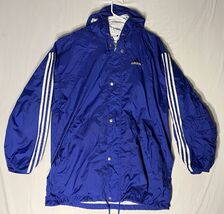 Adidas Lined Hooded Windbreaker Trackjacket Men’s SZ Large Blue Full Zip... - $30.00